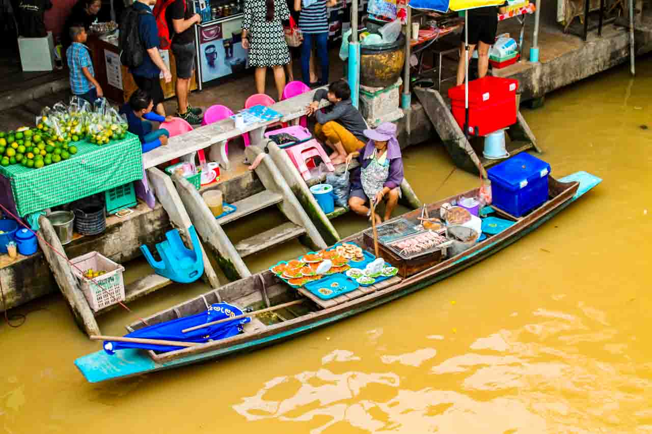 Passeio pelos mercados de Bangkok - Damnoen Saduak - Tailandiando