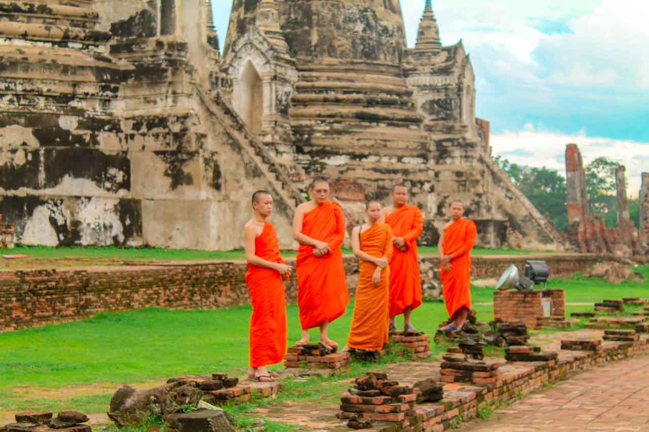 O templo Wat Phra Si Sanphet, em Ayutthaya