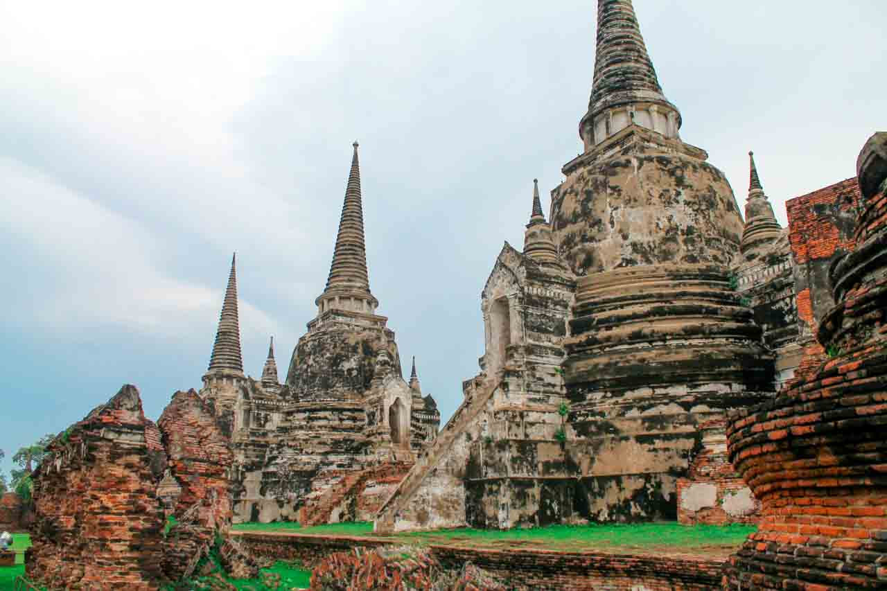 O Wat Phra Si Sanphet é o templo mais importante do Reino de Ayutthaya