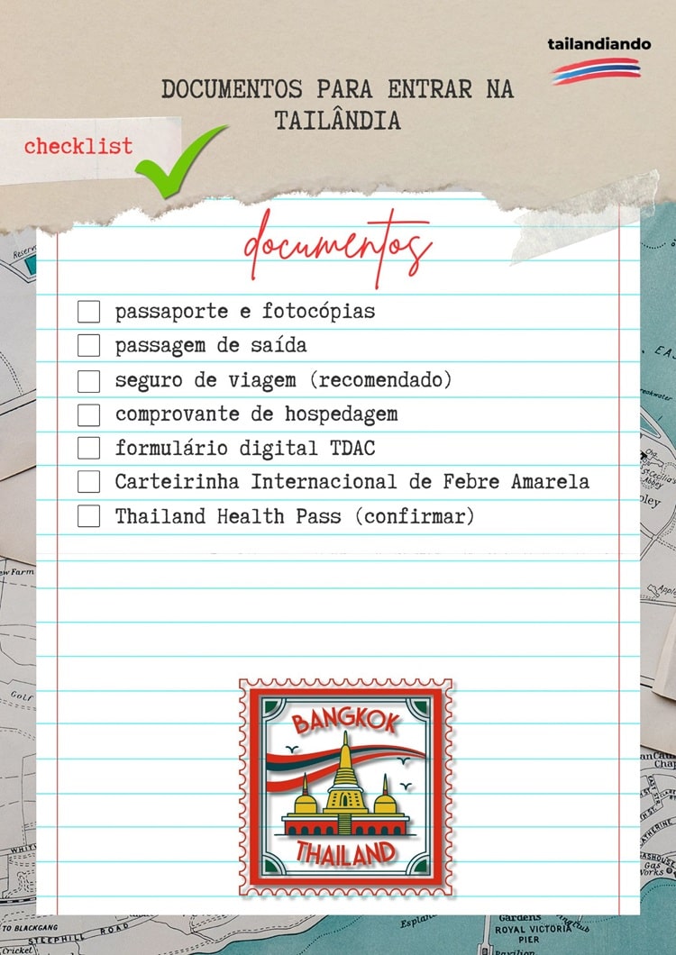Check-list de documentos para entrar na Tailândia