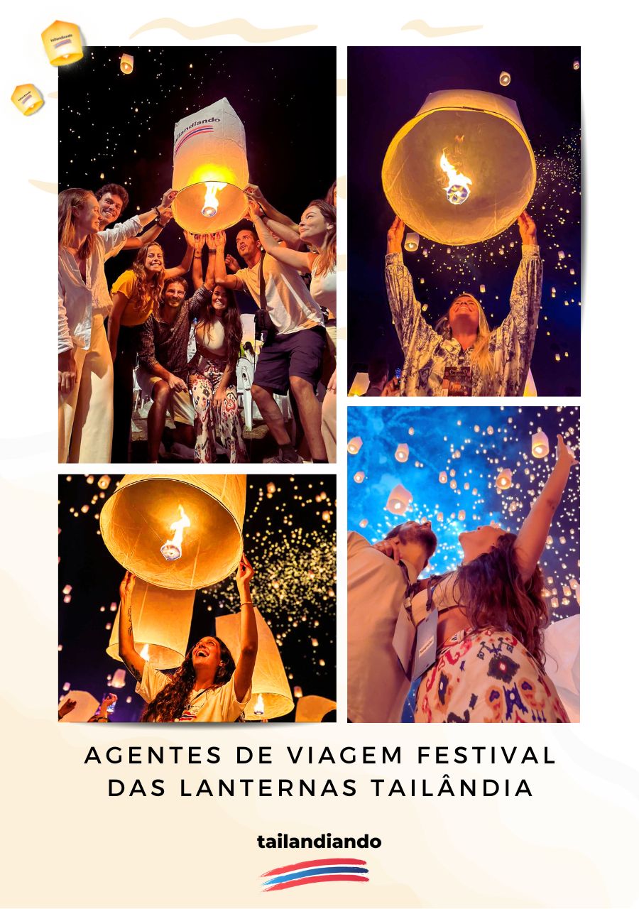 Grupo Agentes de viagem no Festival das LanternasTailândia para terceira idade FAMTRIP Tailândia Festival das Lanternas para Agentes de Viagem
