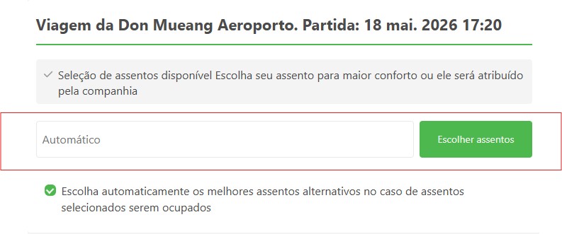 Você pode deixar a plataforma escolher seus assentos sem custo adicional Escolhendo o assento na 12ago Asia